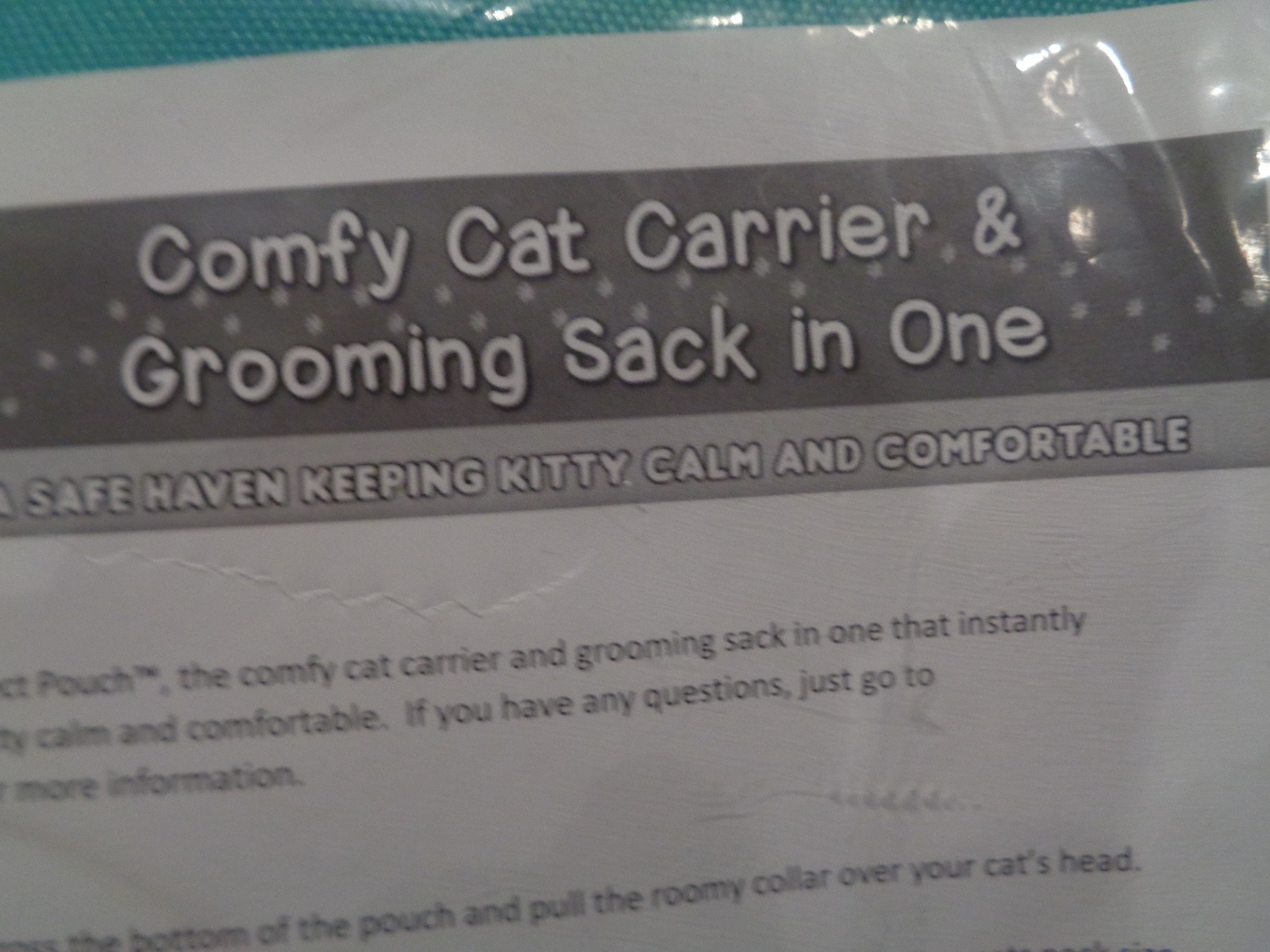 2 PACK Purrfect Pouch Cat Carrier & Grooming Sack In One As Seen on TV, NEW