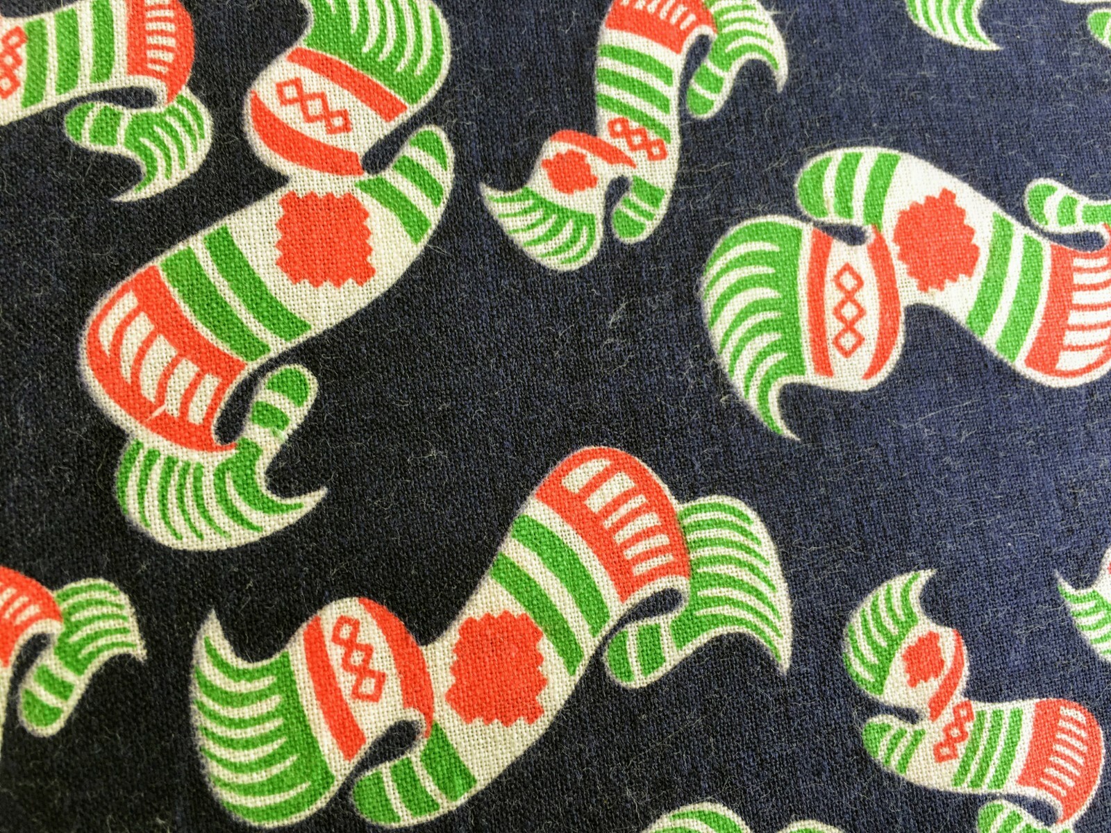 Vintage Feed Sack Fabric Blue With Red Scarf 45x37 