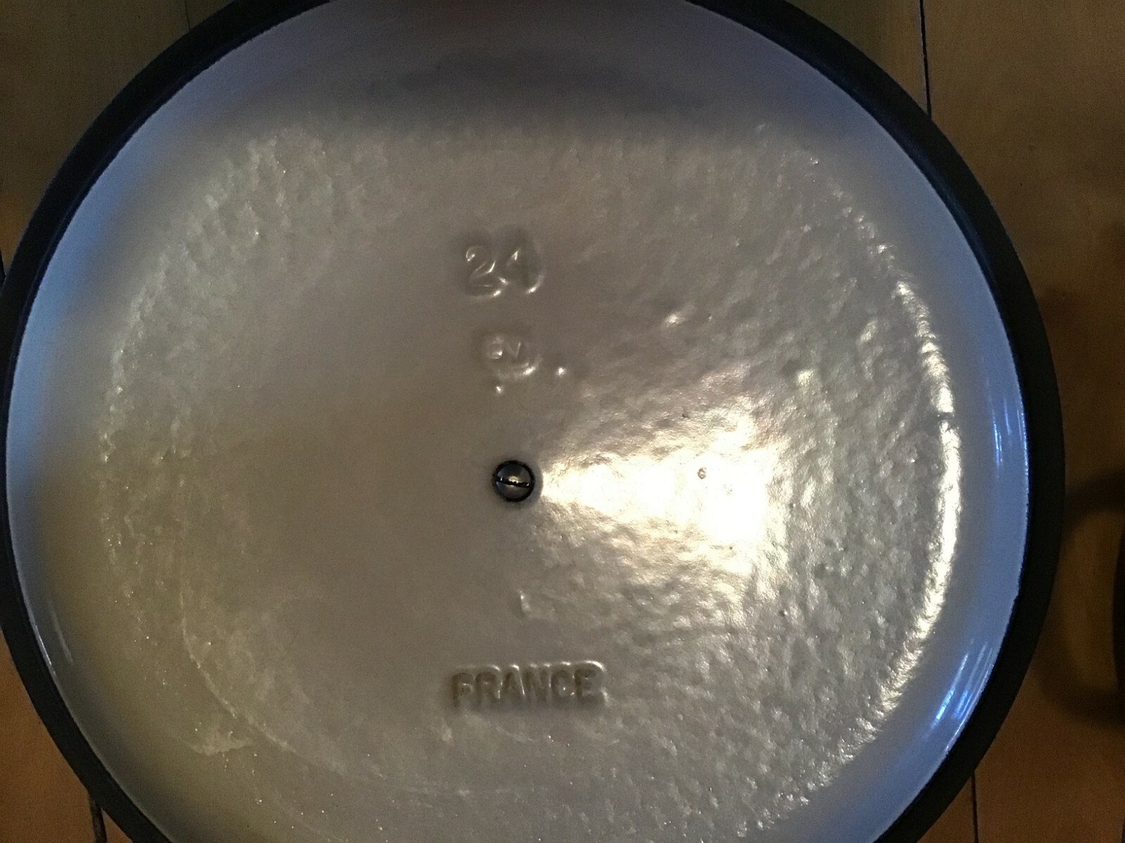 Le Creuset #24 Blue Enameled Cast Iron 4qt Dutch Oven Pot & Lid