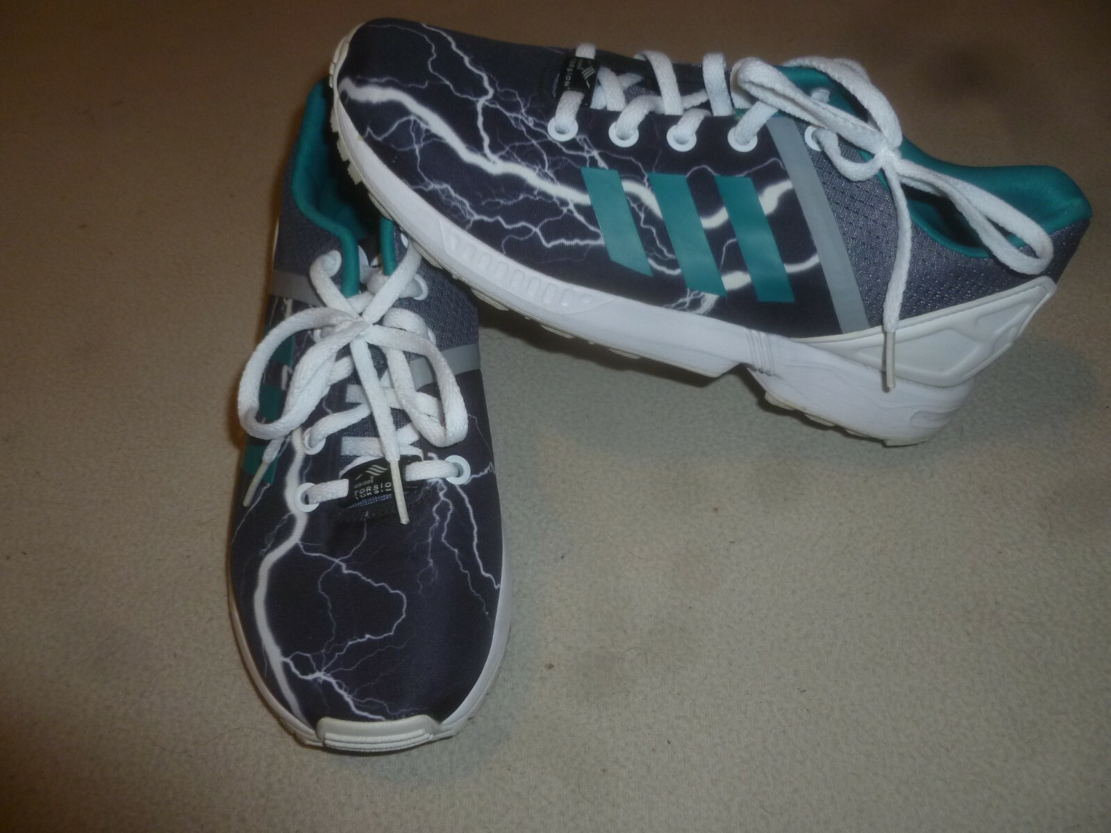 ADIDAS ZX FLUX SPLIT K KIDS SNEAKER SHOES S78734 SIZE 6 AQUA