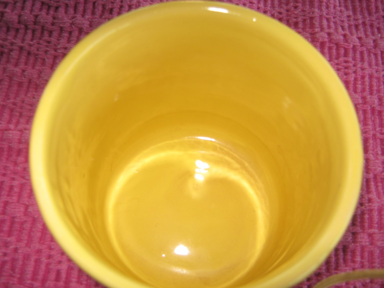 WATT POTTERY OWENS  WOODGRAIN YELLOW #203 COFFEE CANISTER BOTTOM ONLY-NO LID