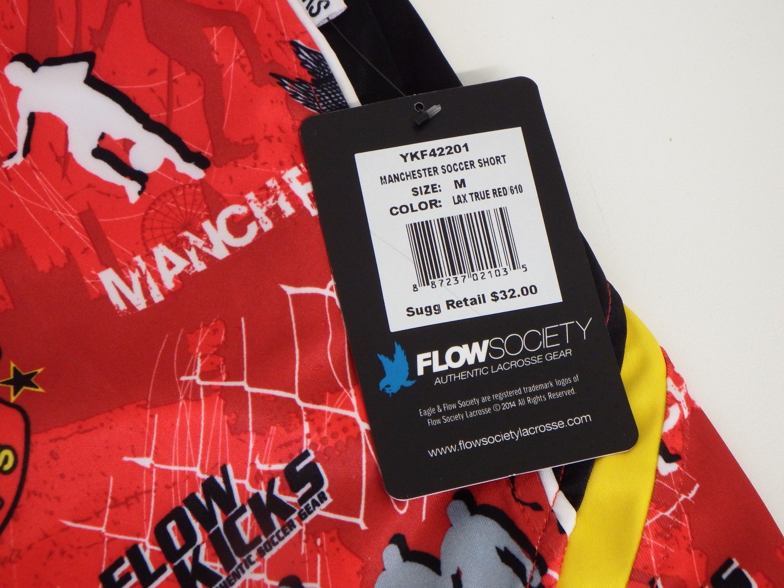 Youth Medium Manchester Soccer Athletic Shorts Red Flow Society