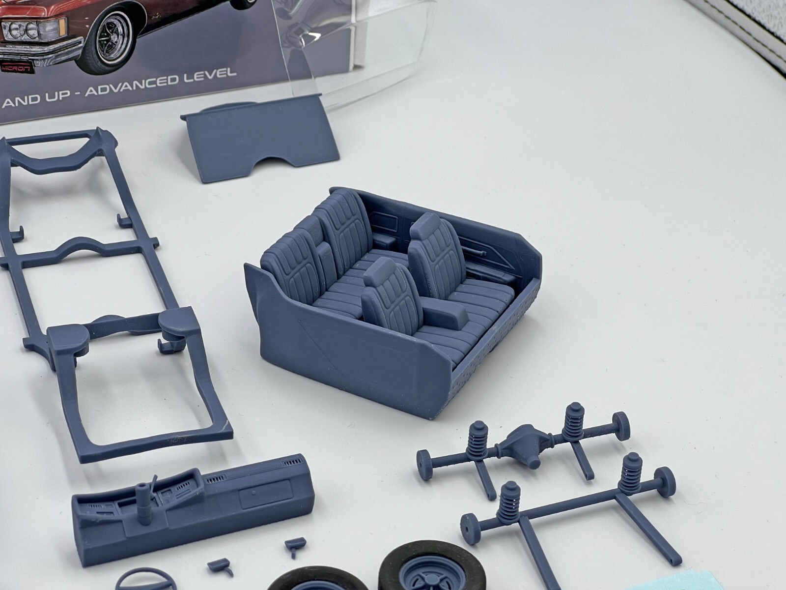 1:25 1973 Buick Riviera Boattail Resin Kit With Windows, Rubber Tires & Decals