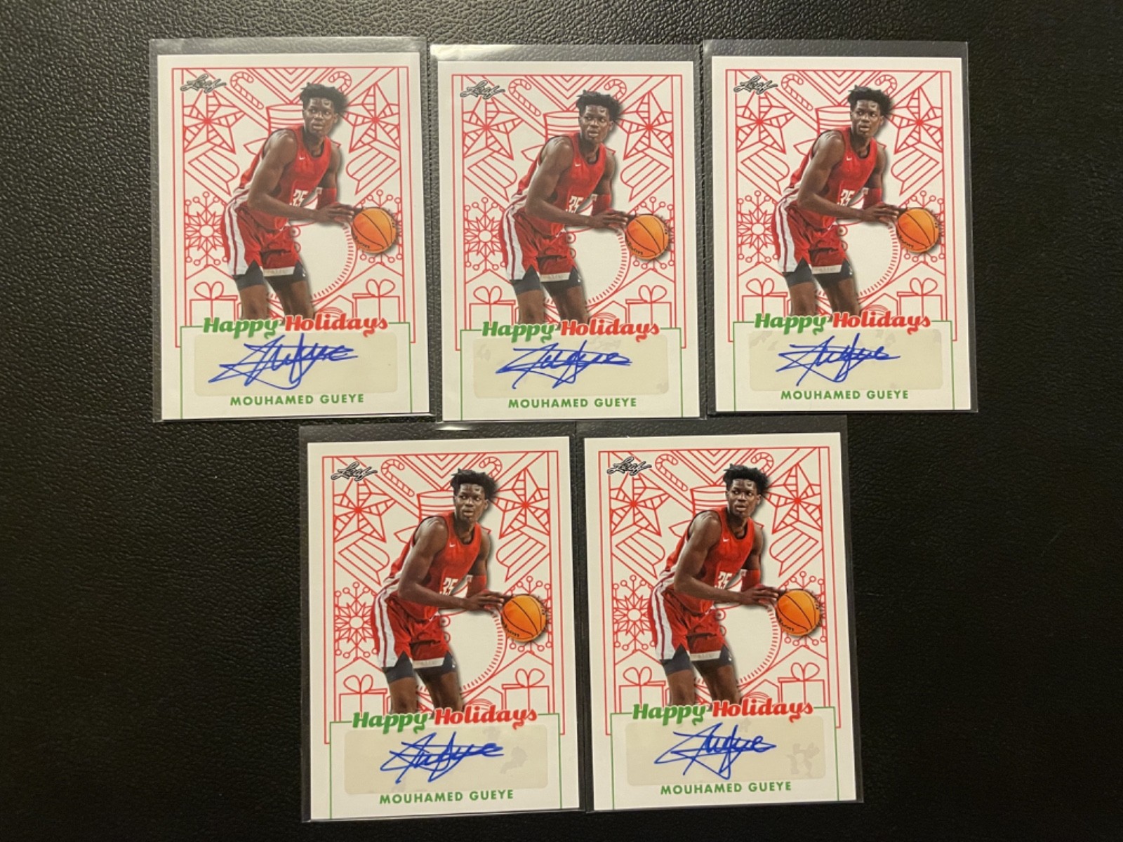 2023 Leaf Happy Holidays Mouhamed Gueye Auto Autograph RC Rookie Lot Of 5 #18