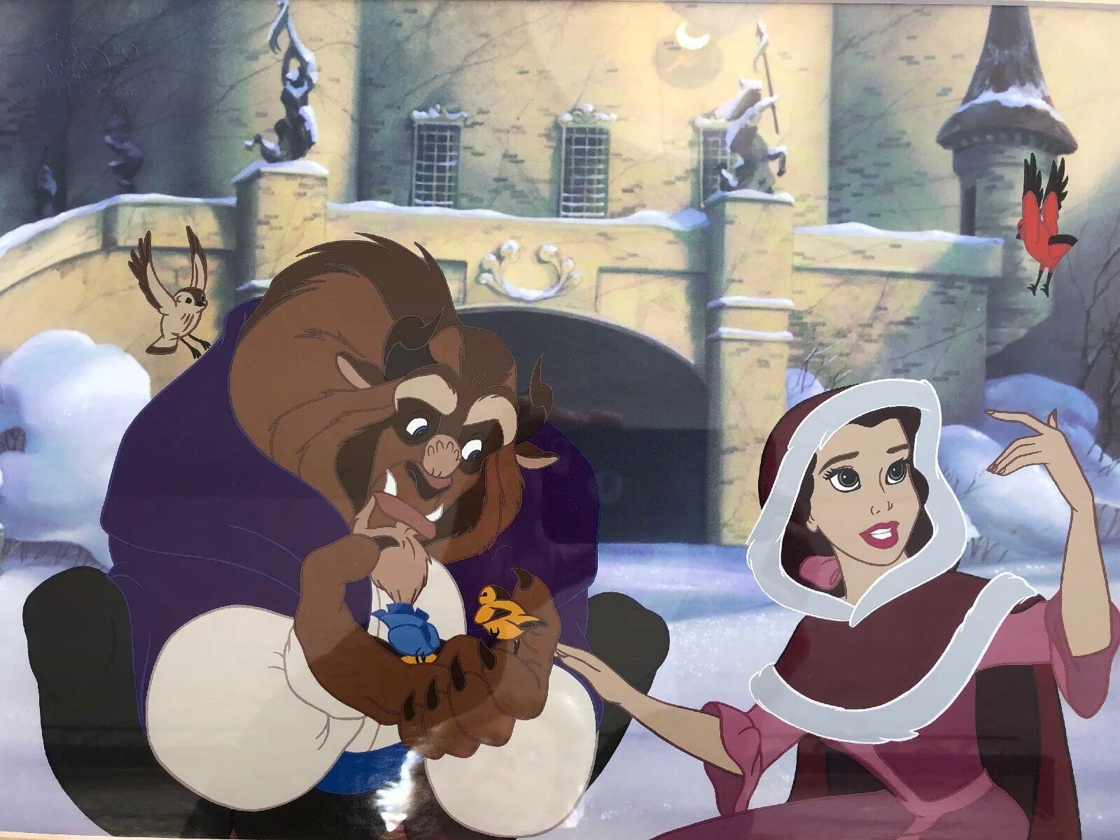 Disney Art - Beauty and Beast Litho Framed - Limited Edition Numbered