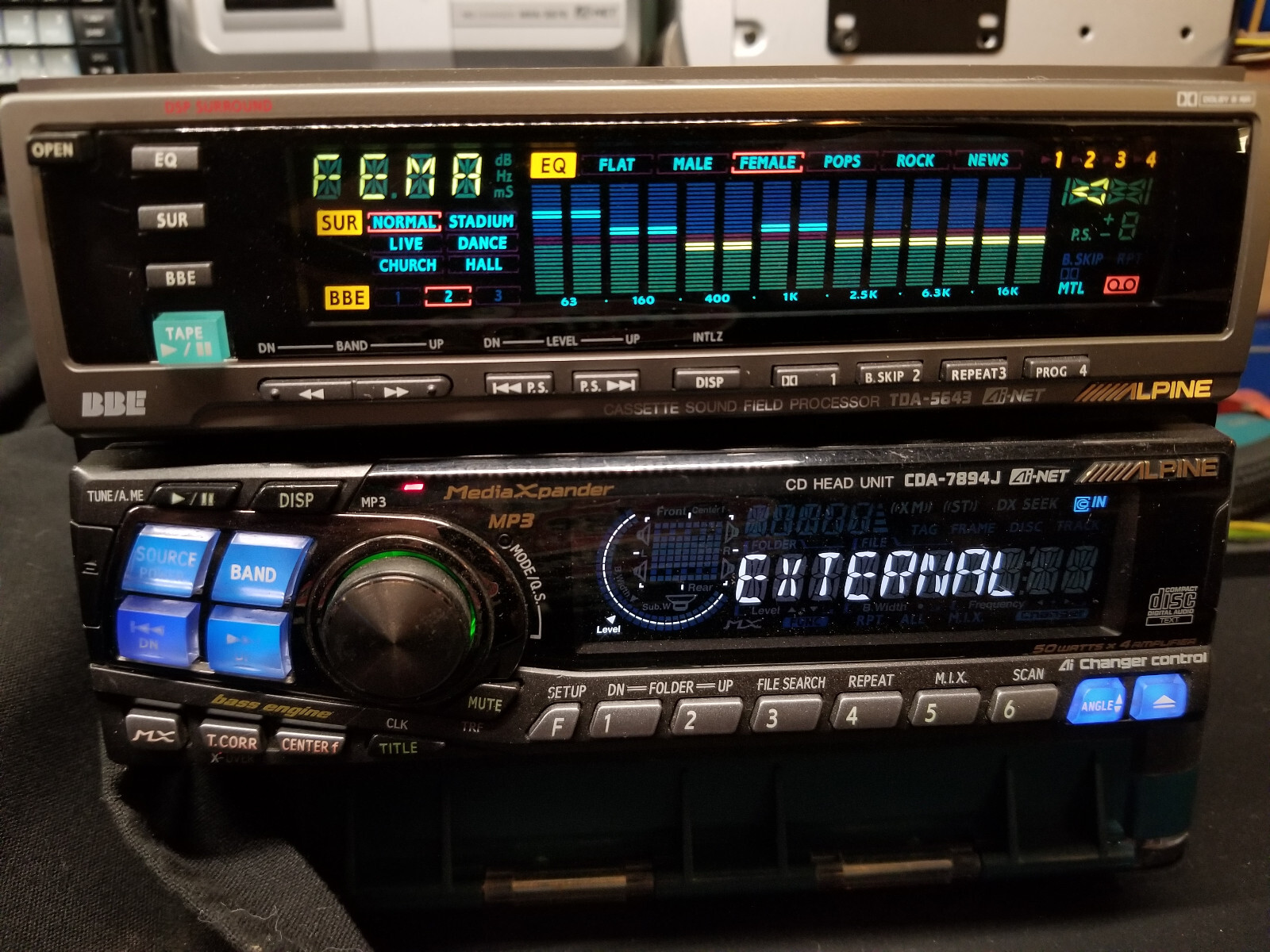 Alpine TDA-5643 Cassette Tape Deck Equalizer Sound Field Alpine TDA-5643 Cassette Tape Deck Equalizer Sound Field