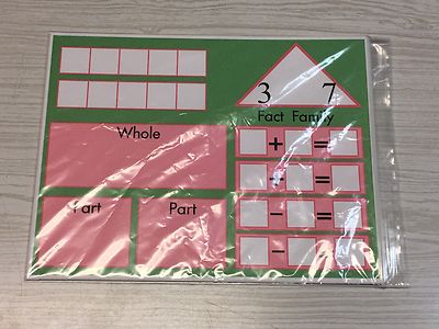 (10) Fact Family - Math Work Mats -Teaching Supplies - dry erase - write-n-wipe