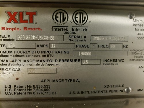 2016 XLT MODEL 3270 DOUBLE STACK GAS PIZZA OVEN **32