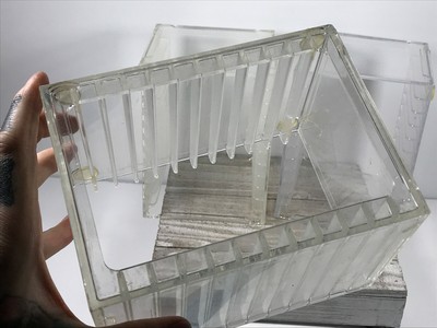 Lot (x3) Vintage Stackable Acrylic CD Cases Holder