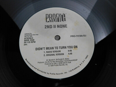 2nd II None   Didn't Mean To Turn You On 12'' Single PROMO hip Hop Gangsta