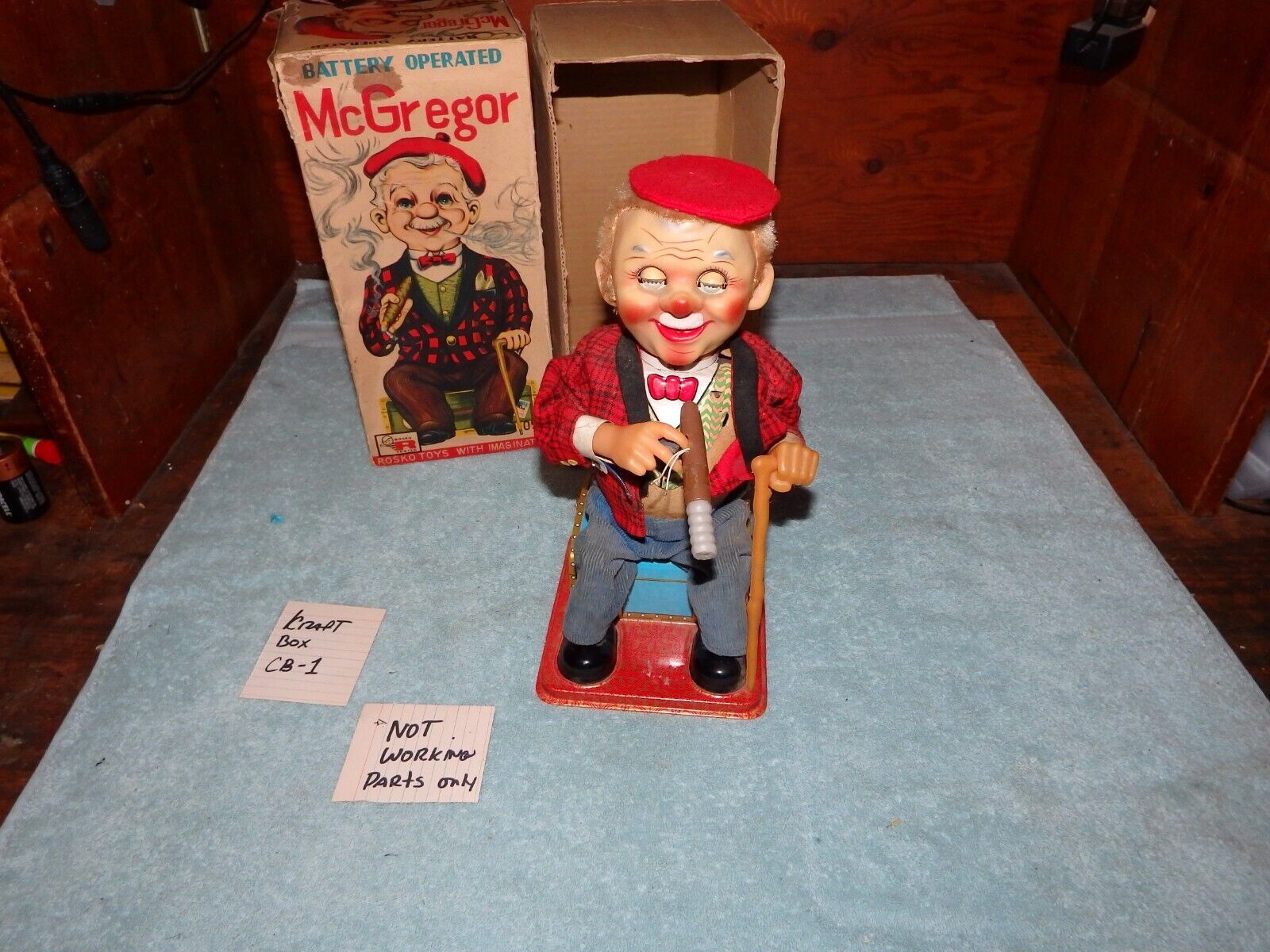 Vintage Tin McGregor, Battery Op Toy in Box, Rosko Tested TN Vintage Tin McGregor, Battery Op Toy in Box, Rosko Tested TN