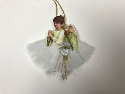 Paper doll Christmas angel ornaments, feather tree vintage gift Tag item# 40
