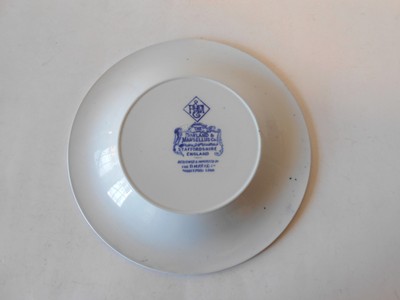 Bridgeport, Conn. Cobalt Souvenir Plate Rowland & Marsellus Co Staffordshire