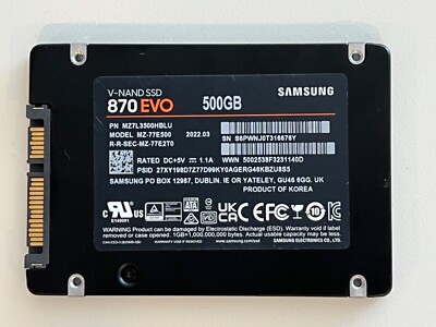 Samsung 870 EVO 500GB 2.5'' SATA SSD  - Health Status Good 99%