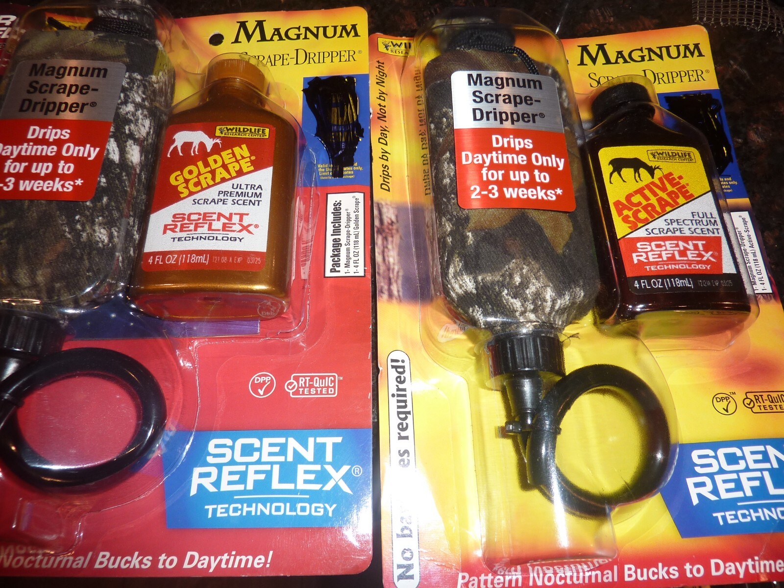 WILDLIFE RESEARCH HOT/ACTIVE/GOLDEN SCRAPE 4oz DRIPPER SCENT COMBO CHOICE