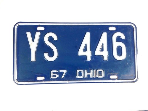 Vintage Original Heavy 1958 OHIO License Plates - OH Blue & White