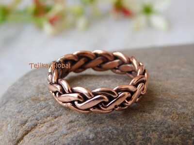 Solid Pure Copper handmade chain Ring Men Women Arthritis Jewellery Unisex Ring,
