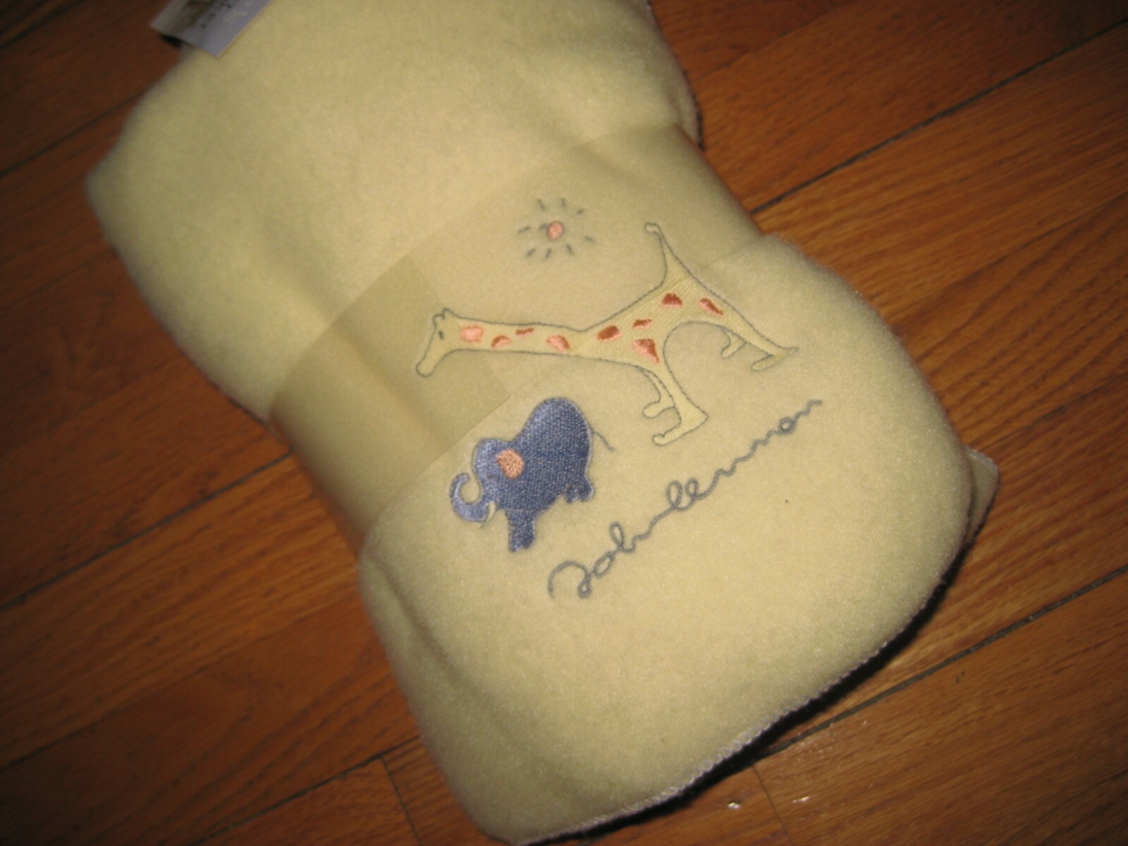 NWT John Lennon Elephant Real Love Yellow Baby Blanket Fleece Safari Carters Vtg