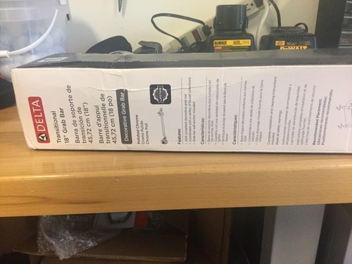 Delta 41718 Chrome 500# Grab Bar 18 X 1.25 Heavy Duty 2 Day Shipping