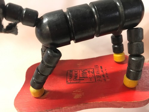 VINTAGE FISHER PRICE WOOD PAINTED TOY  POP UP KRITTERS Tailspin Tabby 1931 Cat