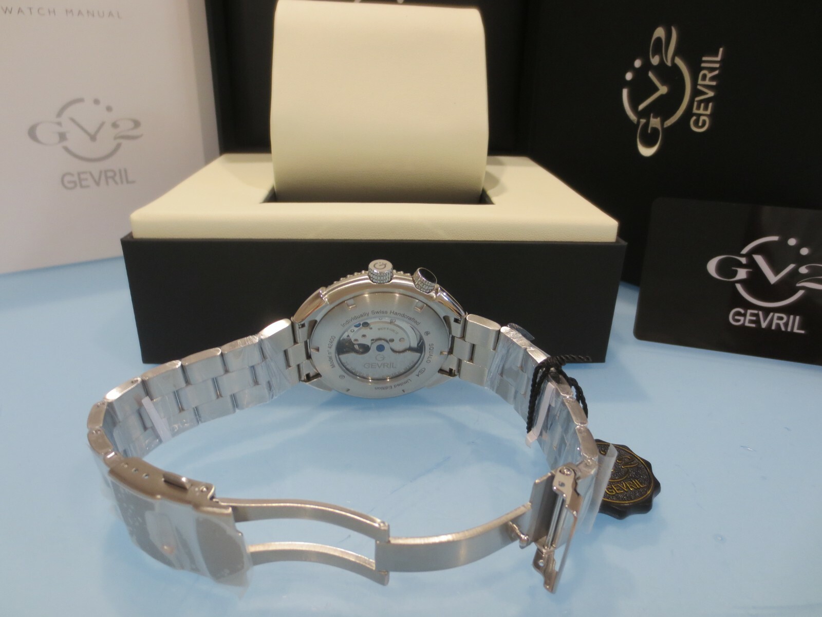 Pre-owned Gevril Gv2 By  Men's 42402 Squalo Swiss Automatic Ceramic Bezel Diver Date Watch