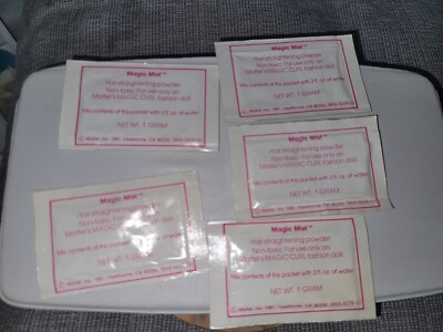 5 VTG 1981 Magic Mist Hair Straightener Powder Packets For Magic Curl Barbie