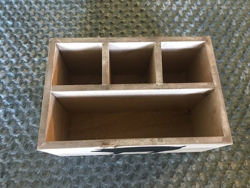 Pig Wood Flatware Caddy -minor Damage