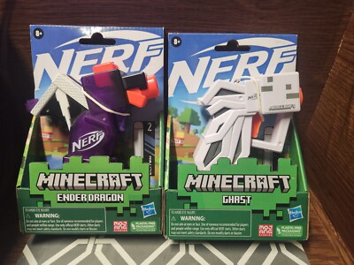 Ender Dragon & Ghast Minecraft Nerf Microblaster Dart Blasters with 2 darts. 