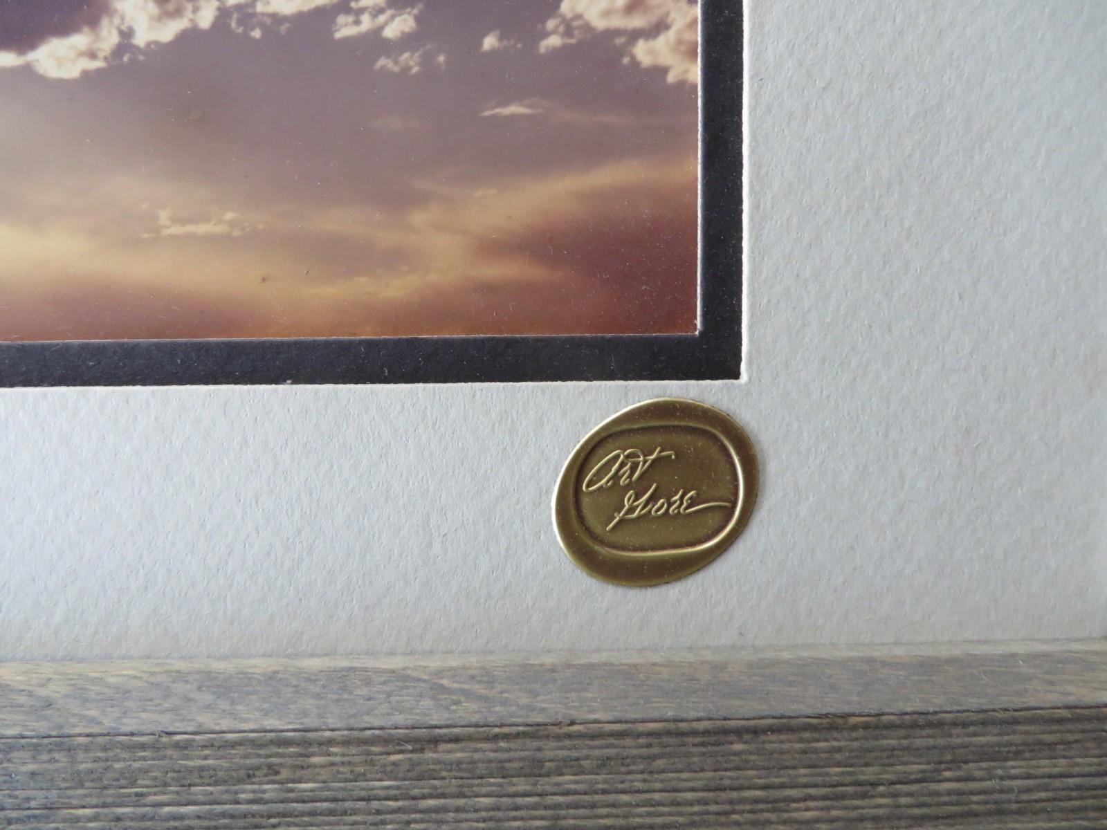 Art Gore Photograph Art Original Natural Wood Frame Clouds Sunray