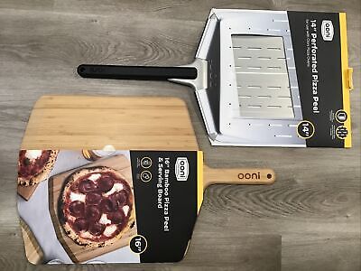 NEW Ooni 14  Perforated Pizza Peel & 16  Bamboo Board Oven Accessories Set Of 2