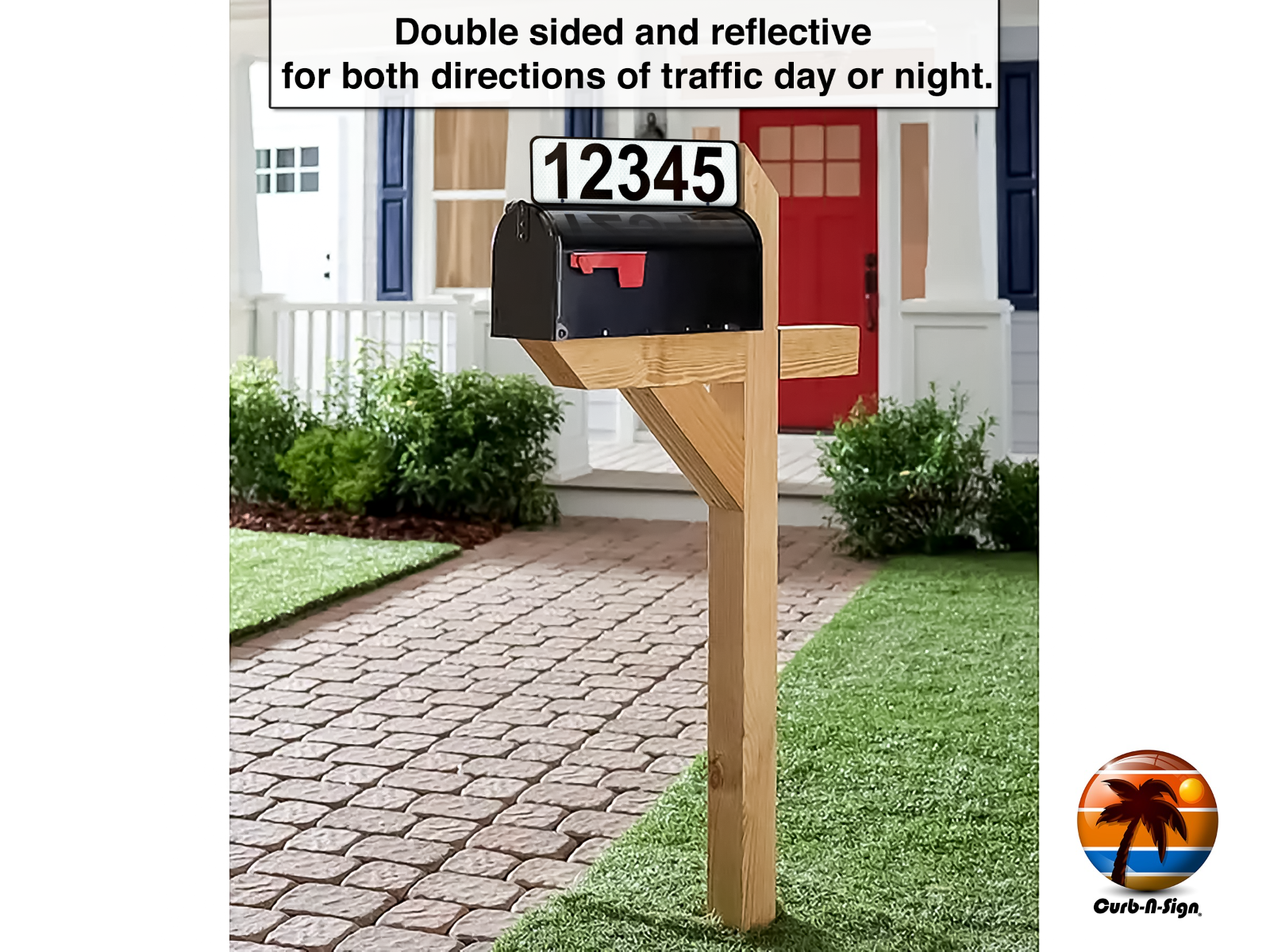 Curb-N-Sign® 911 Address Sign double sided ultra reflective