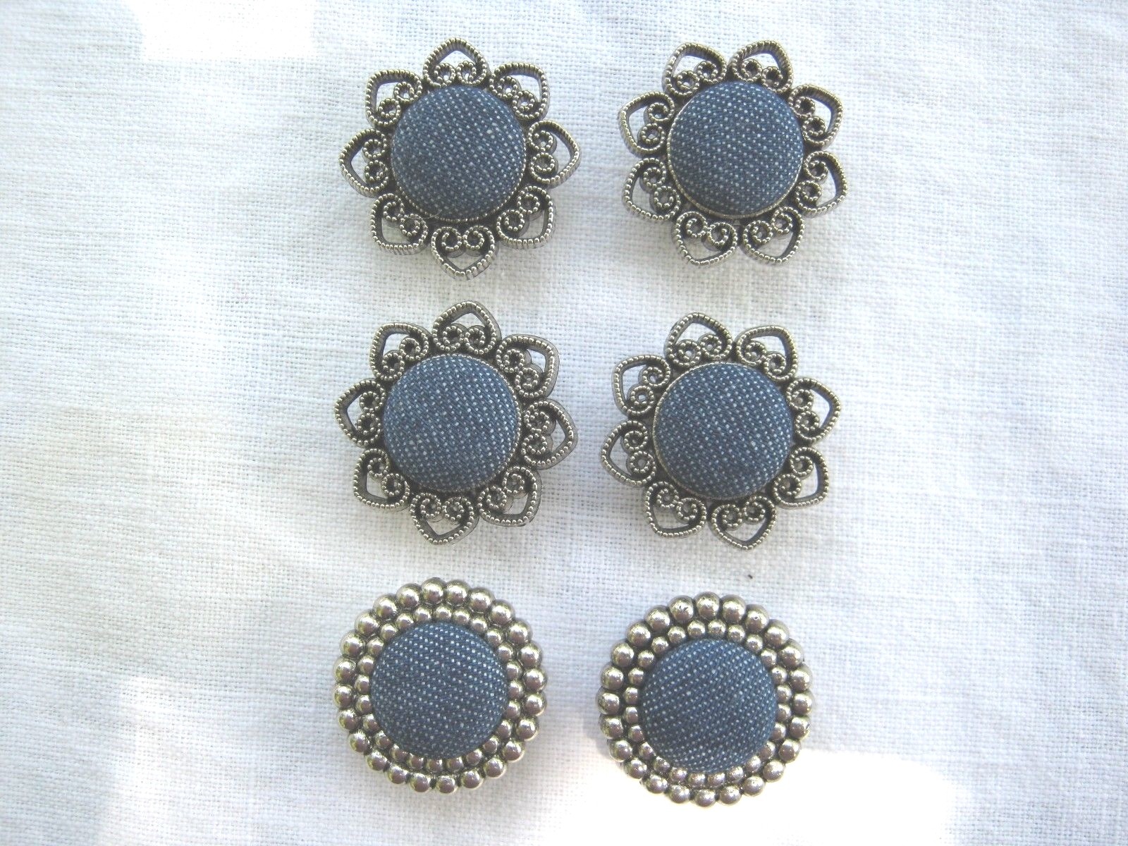 45 Vintage Button Covers Assorted Decorative Matching Fancy Metzke