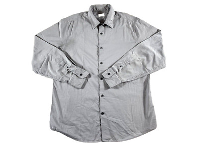 Old Navy Mens Button Up Gray Shirt Large Long Sleeves Casual Classic Fit
