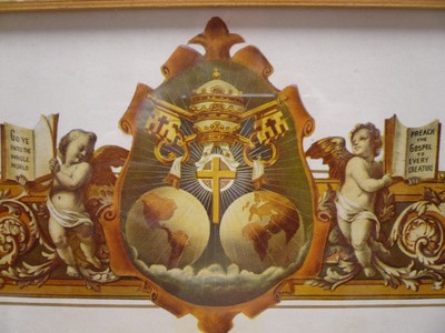 Vtg Society for the Propagation of Faith 1944 Certificate Perpetual Paper Print