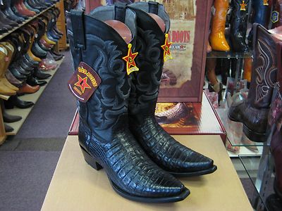 Pre-owned Los Altos Boots Los Altos Women Black Genuine Snip Toe Crocodile Western Cowboy Boot (m) L341977