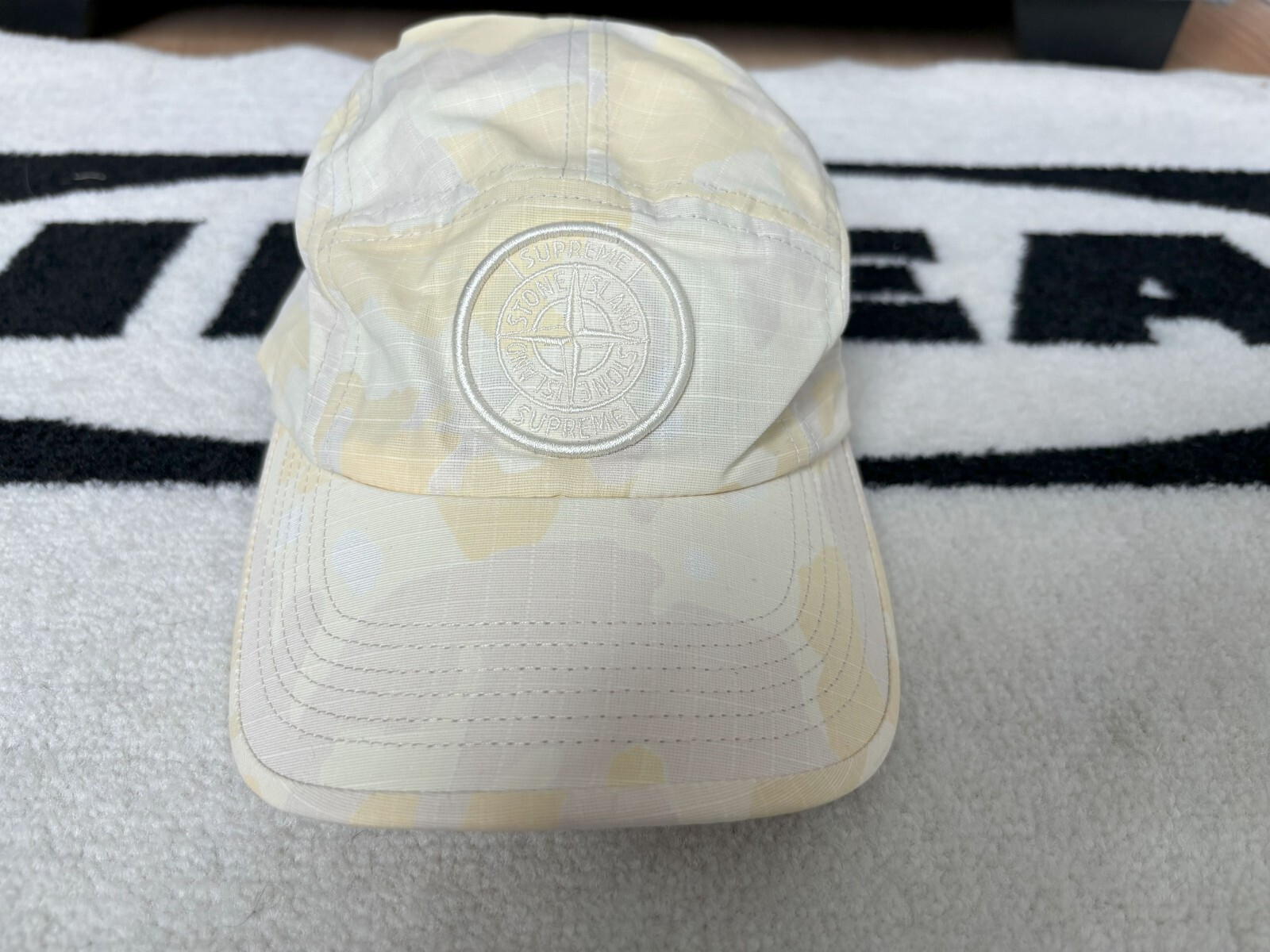 Supreme Stone Island Reactive Ice Camo Ripstop Camp Cap tan Supreme Stone Island Reactive Ice Camo Ripstop Camp Cap tan