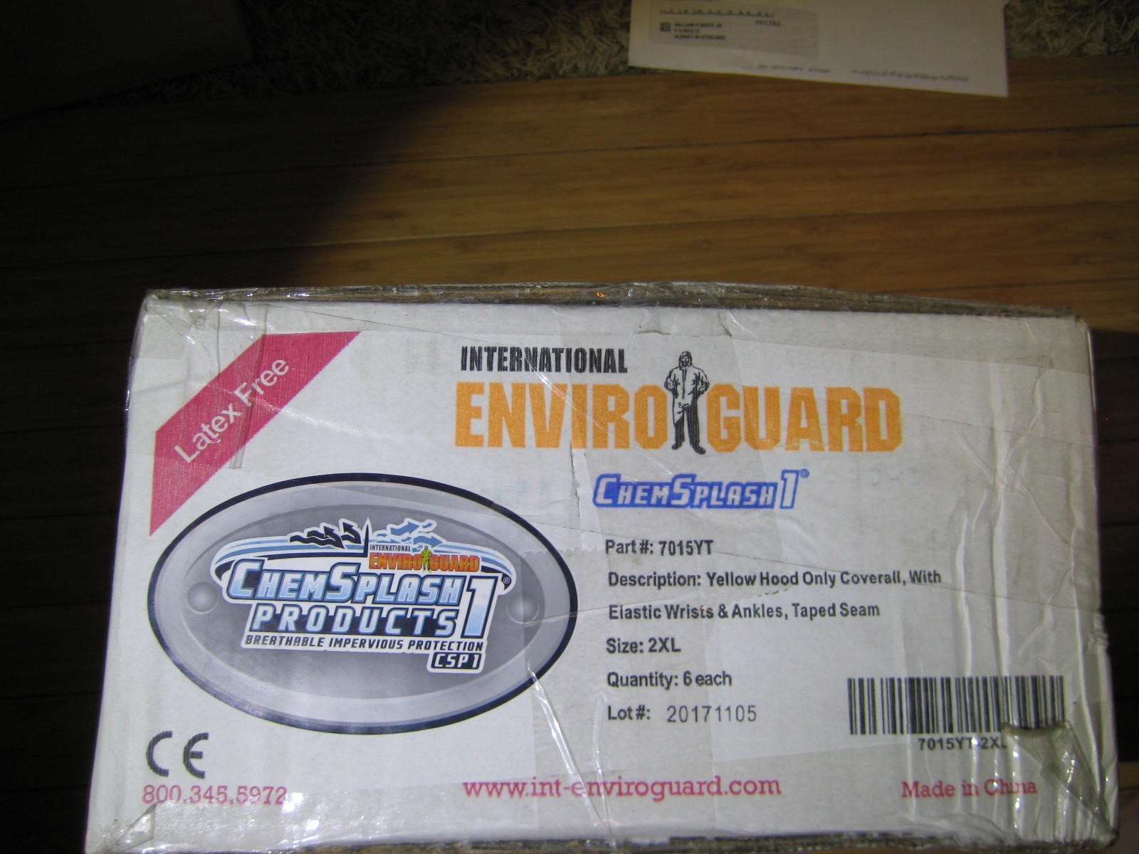 Hooded Chemsplash, Elastic, 2XL, Model 7015YT-2XL, 1 pair