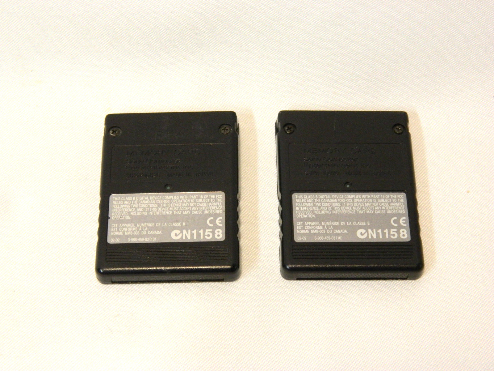 2 SONY PLAYSTATION 2 PS2 GAME 8MB MEMORY CARDS - USED