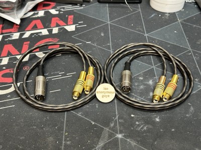 Male DIN to Female RCA (Phono) Cable 36'' SWITCHCRAFT For PPI Amps & Crossovers
