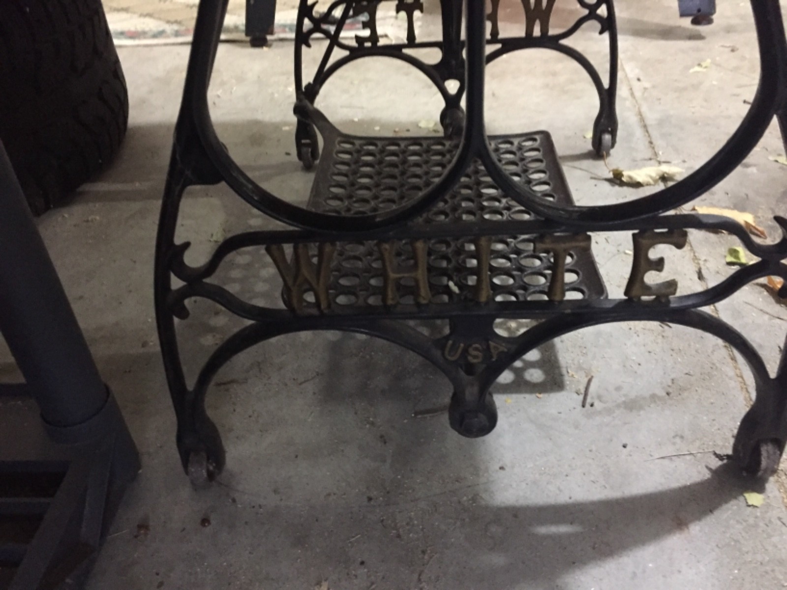 Antique White Treadle Sewing Machine Cabinet Stand Cast Iron in Fargo nd also