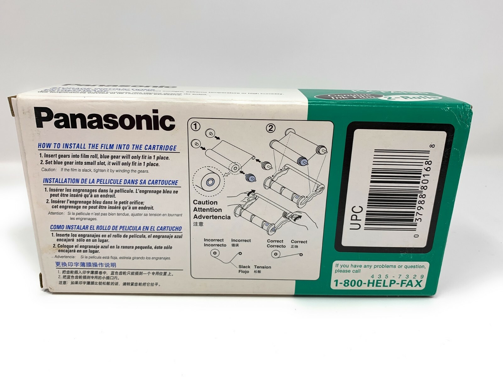 Genuine Authentic Panasonic KX-FA136 2 Rolls Of Replacement Film