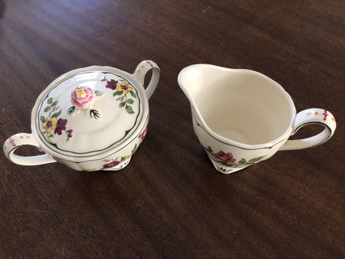 Royal Petal Marlborough Grindley England Platter Cup Saucer Creamer Sugar Bowl