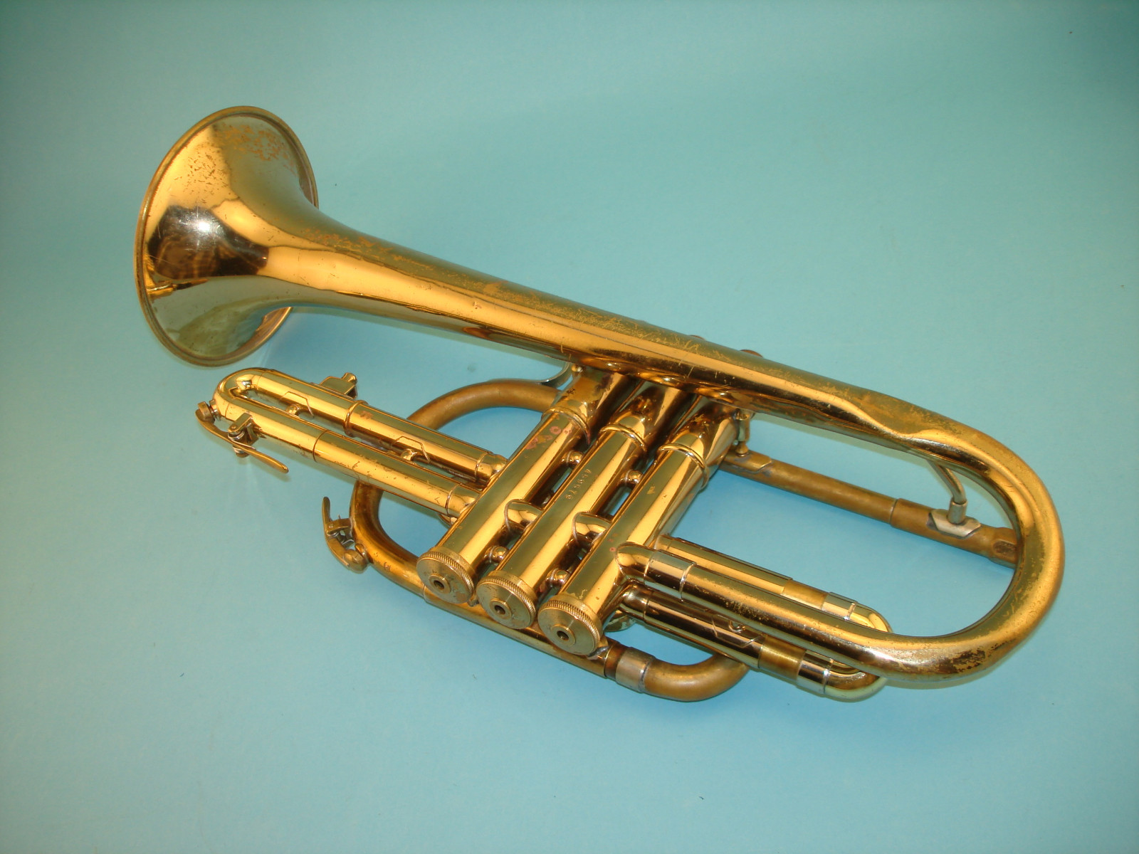 Olds Ambassador Bb Cornet with MP & Case - Plays But Needs Repairs