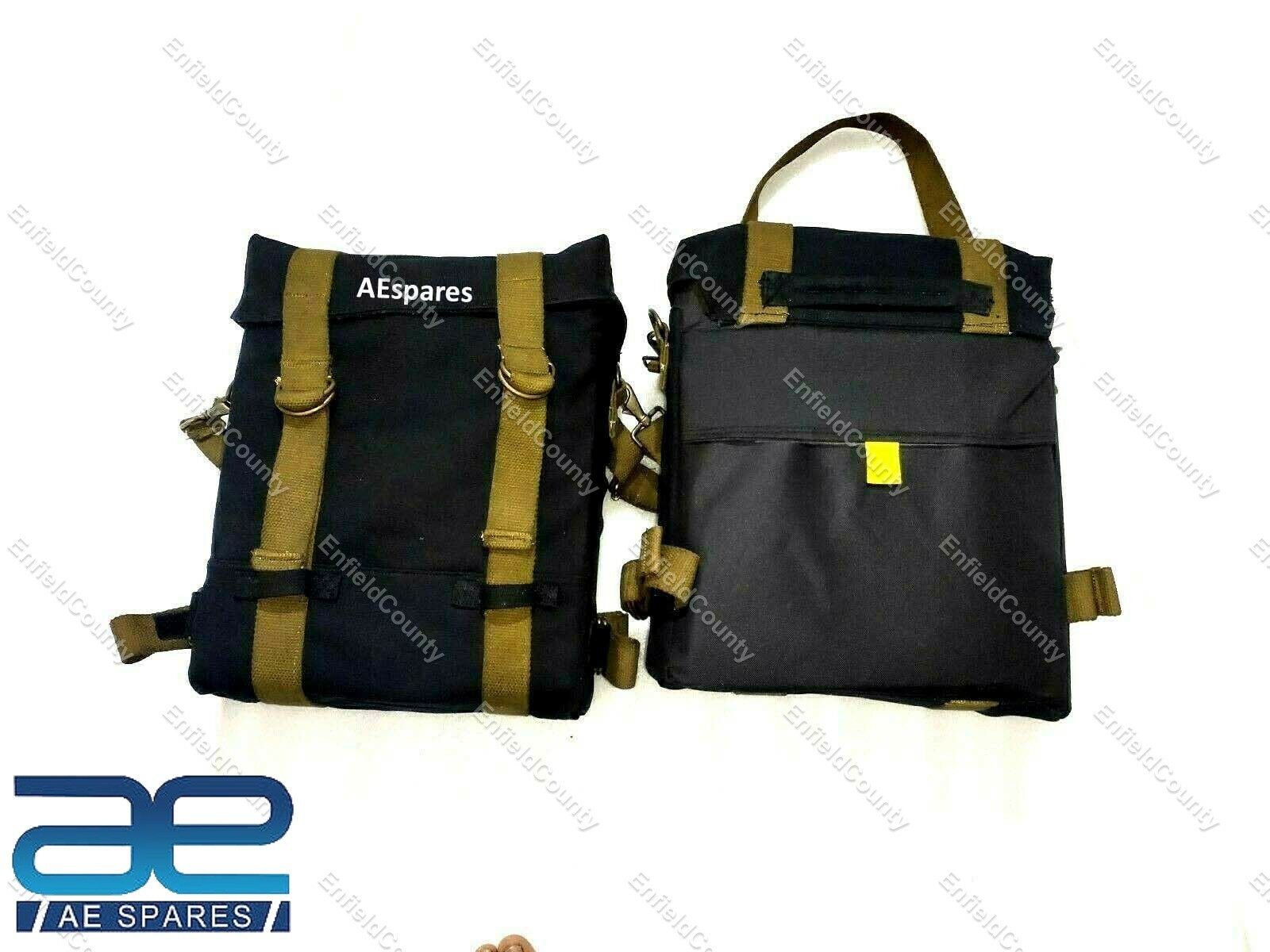 For Royal Enfield Classic 350cc 500cc Black Military Pannier Bags 