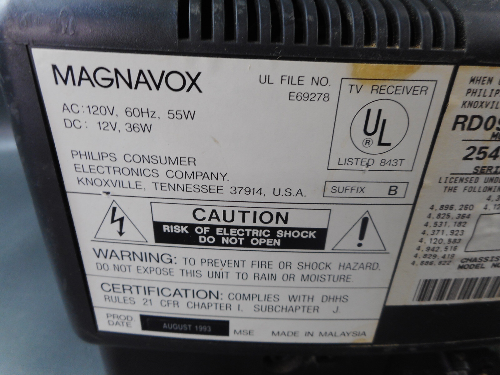 Magnavox RD0945 C102 Vintage Television