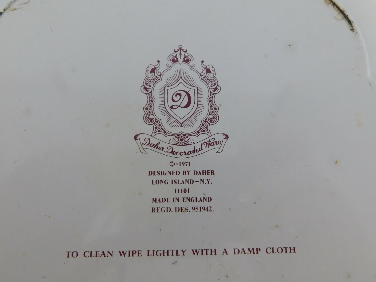 Vintage Daher Decorated Ware 1971 Metal Tin Tray Orchid Floral Made in England