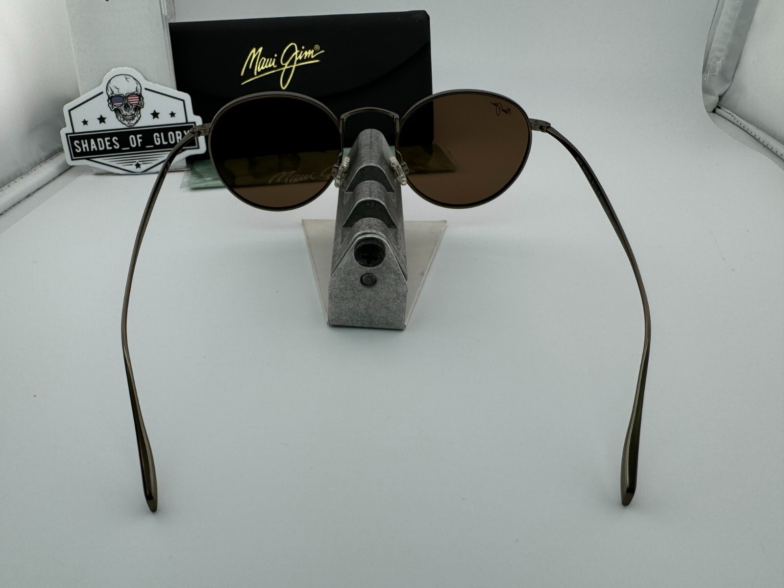 Pre-owned Maui Jim Nautilus Mj 544n-20c Asian Fit Titanium Hcl Bronze Polarized Sunglasses
