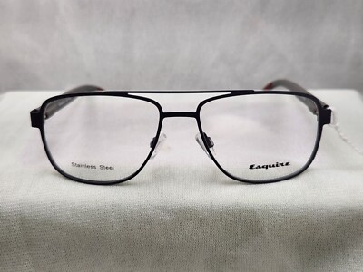 ESQUIRE EQ1592 STAINLESS STEEL EYEGLASSES 55-16-145 MATT GREY with CASE