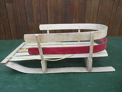 Details about / 29 inch Baby Kids Wooden Sled w// Solid Wood Seat Toddler Boggan made in USA