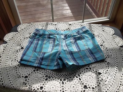 Girl's So...Brand Blue Plaid Shorts Adjustable Waist Size 10